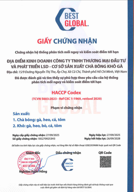 Chứng nhận haccp
